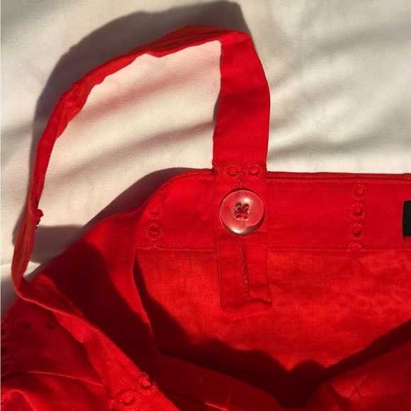 Banana Republic Women's Eyelet Mini Dress Size XL Cadmium Red New with Tags NWT - Picture 5 of 11